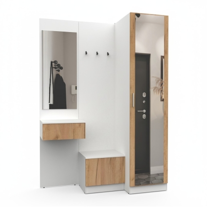 Набор мебели для прихожей "Марсель-155" МР 01-155 В2160 Ш1500 Г580 (ЛДСП Дуб крафт золотой) Набор мебели для прихожей "Марсель-155" МР 01-155 В2160 Ш1500 Г580 (ЛДСП Дуб крафт золотой)